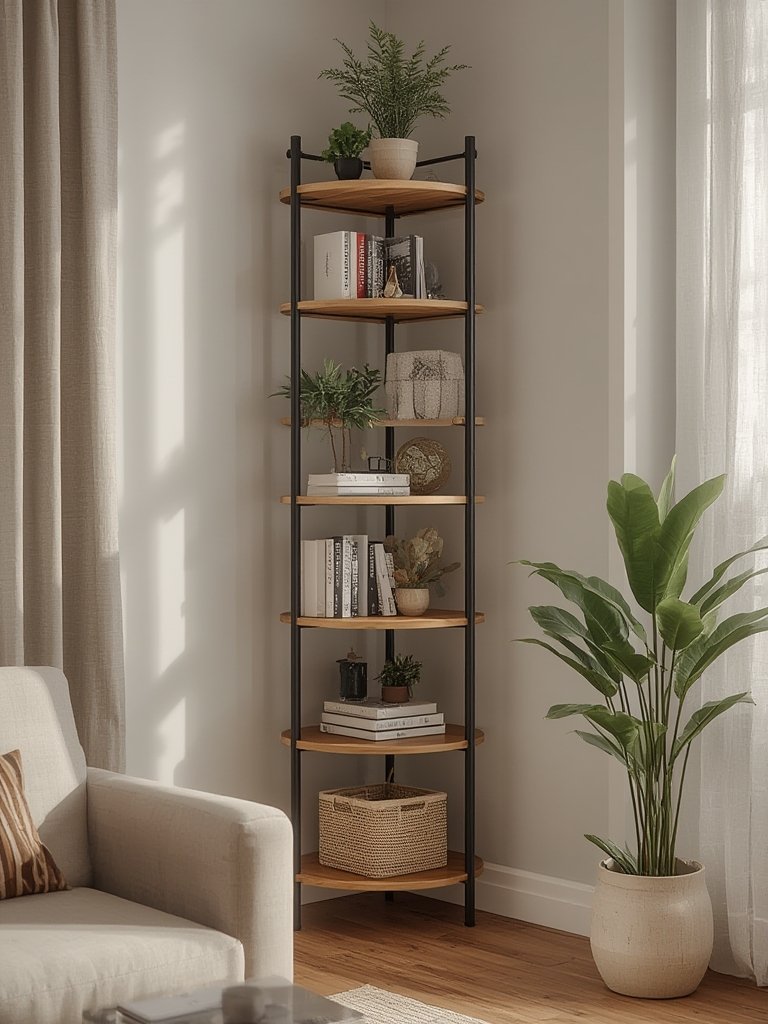 corner shelf in action