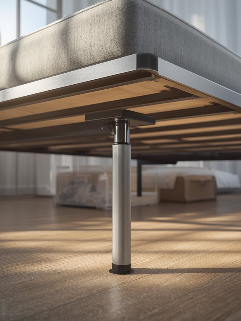 metal bedframe in action