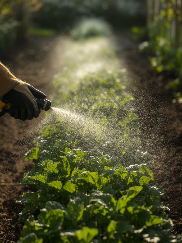 pump sprayer in action