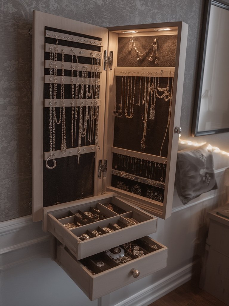 jewelry armoire in action