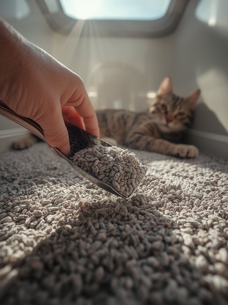 clumping litter in action