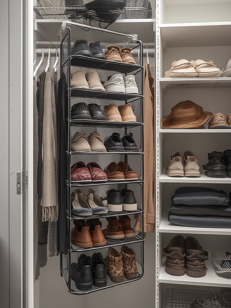 shoe organizer in action