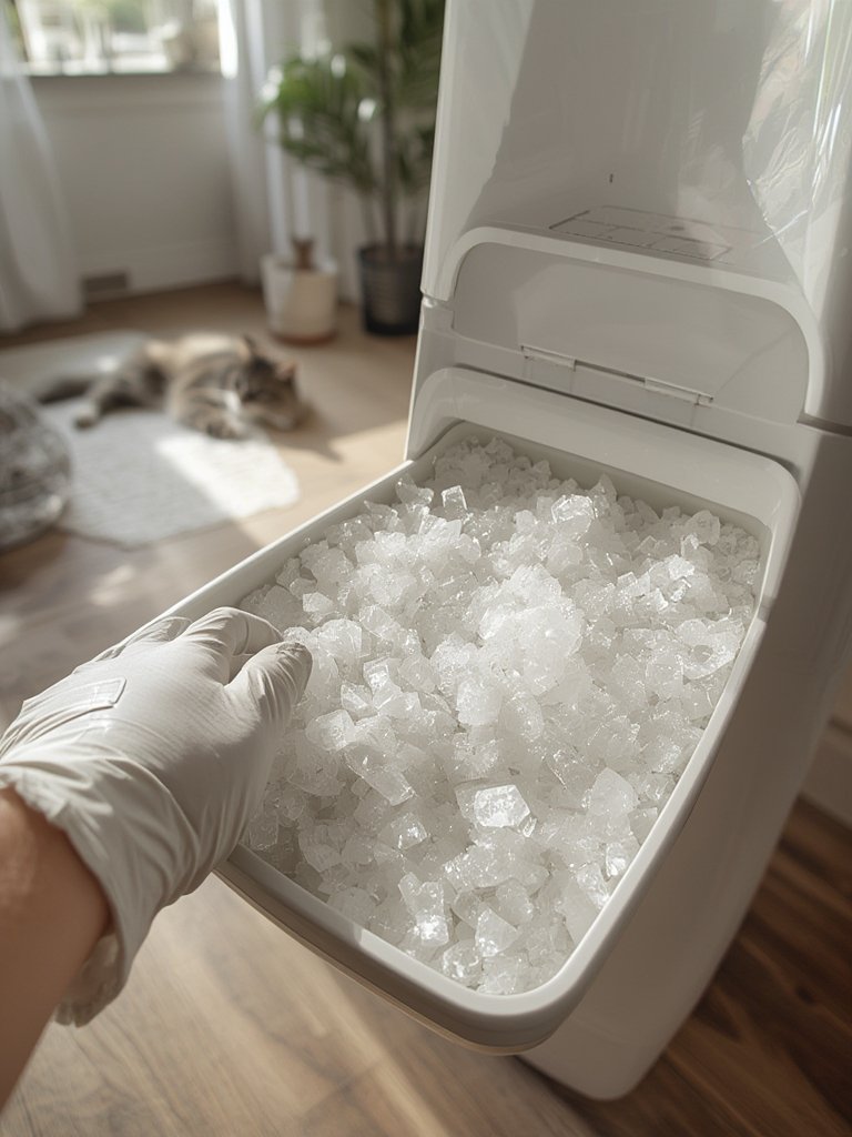 crystal litter in action