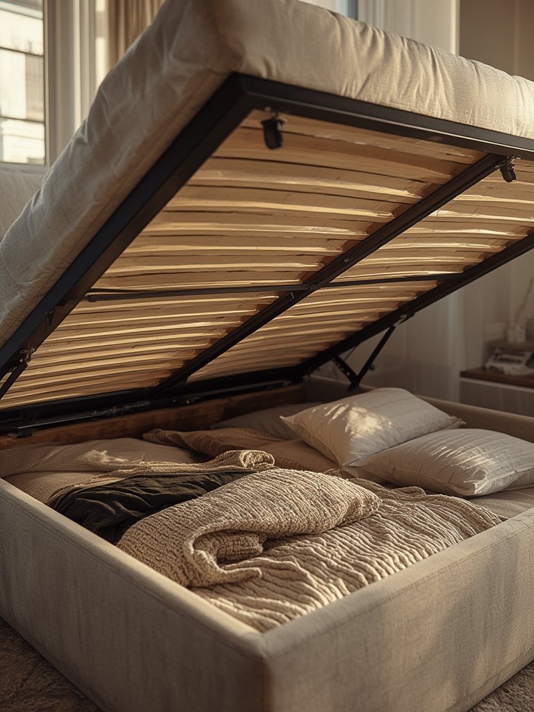 storage bed in action