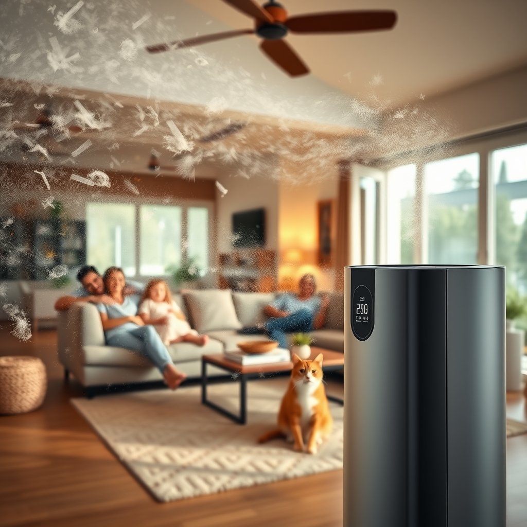 air purifier in action