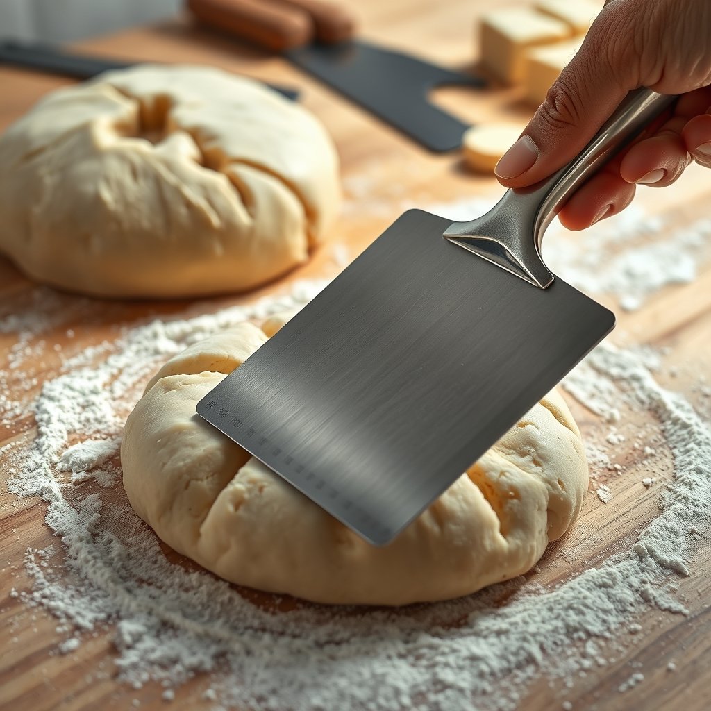 bench scraper in action