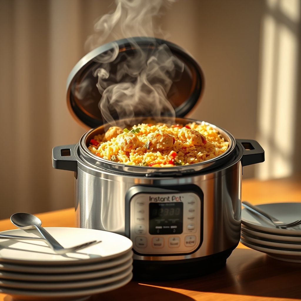 pressure cooker in action