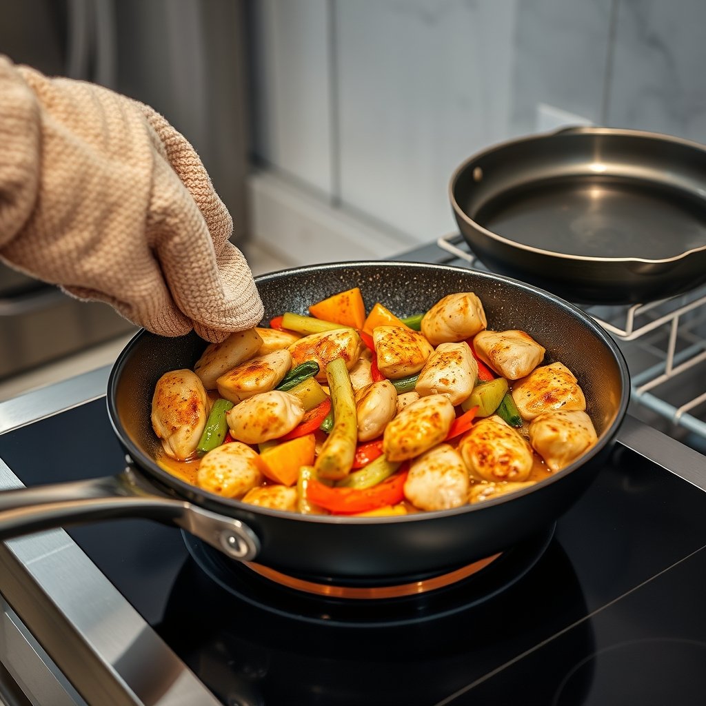 nonstick skillet in action