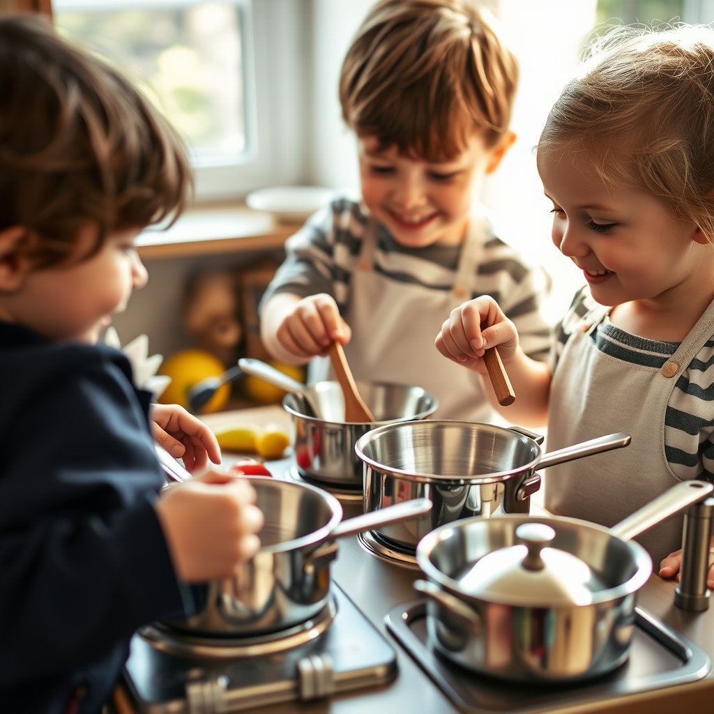 kitchen playset in action
