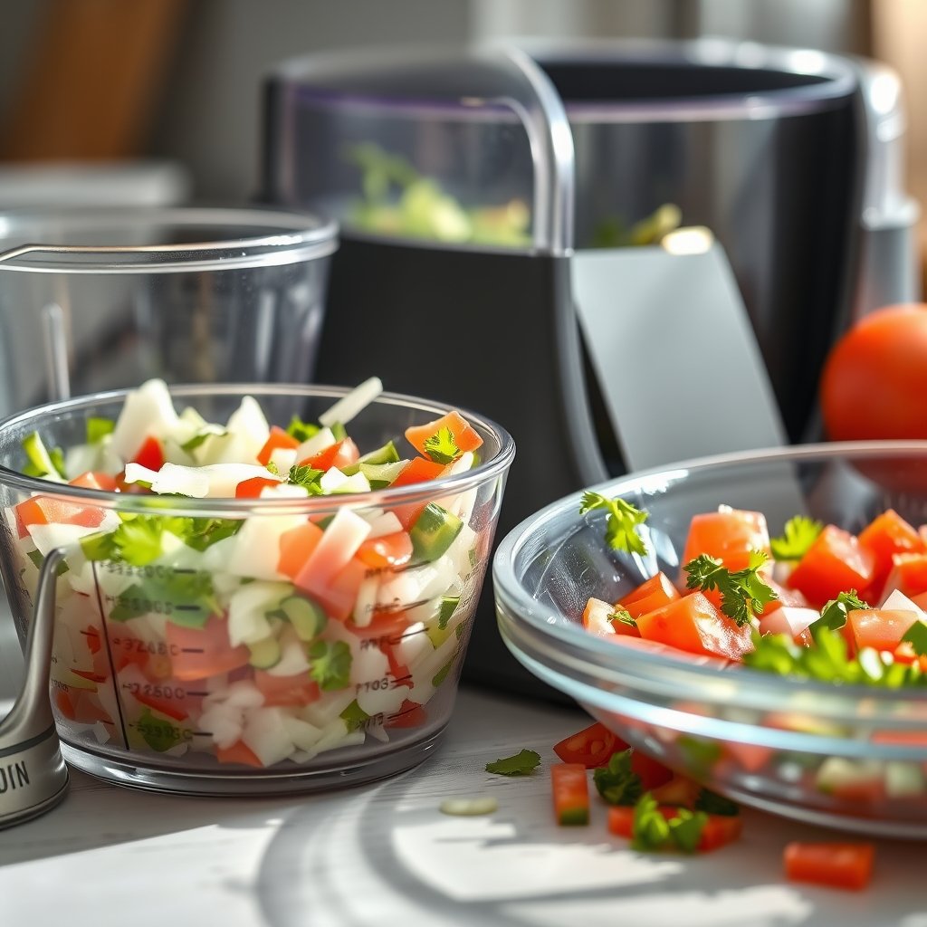 vegetable chopper in action