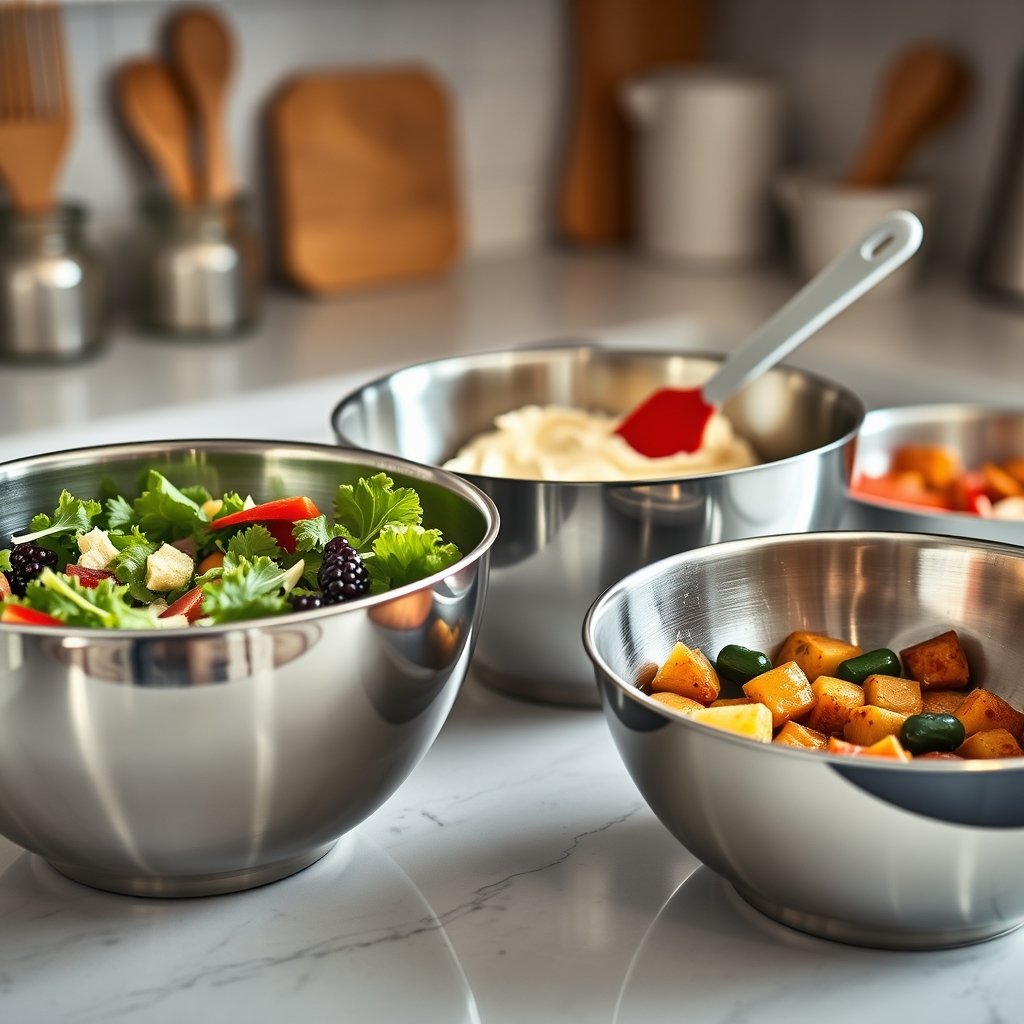 stainless bowls in action