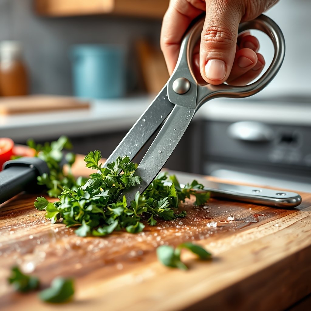 kitchen shears in action