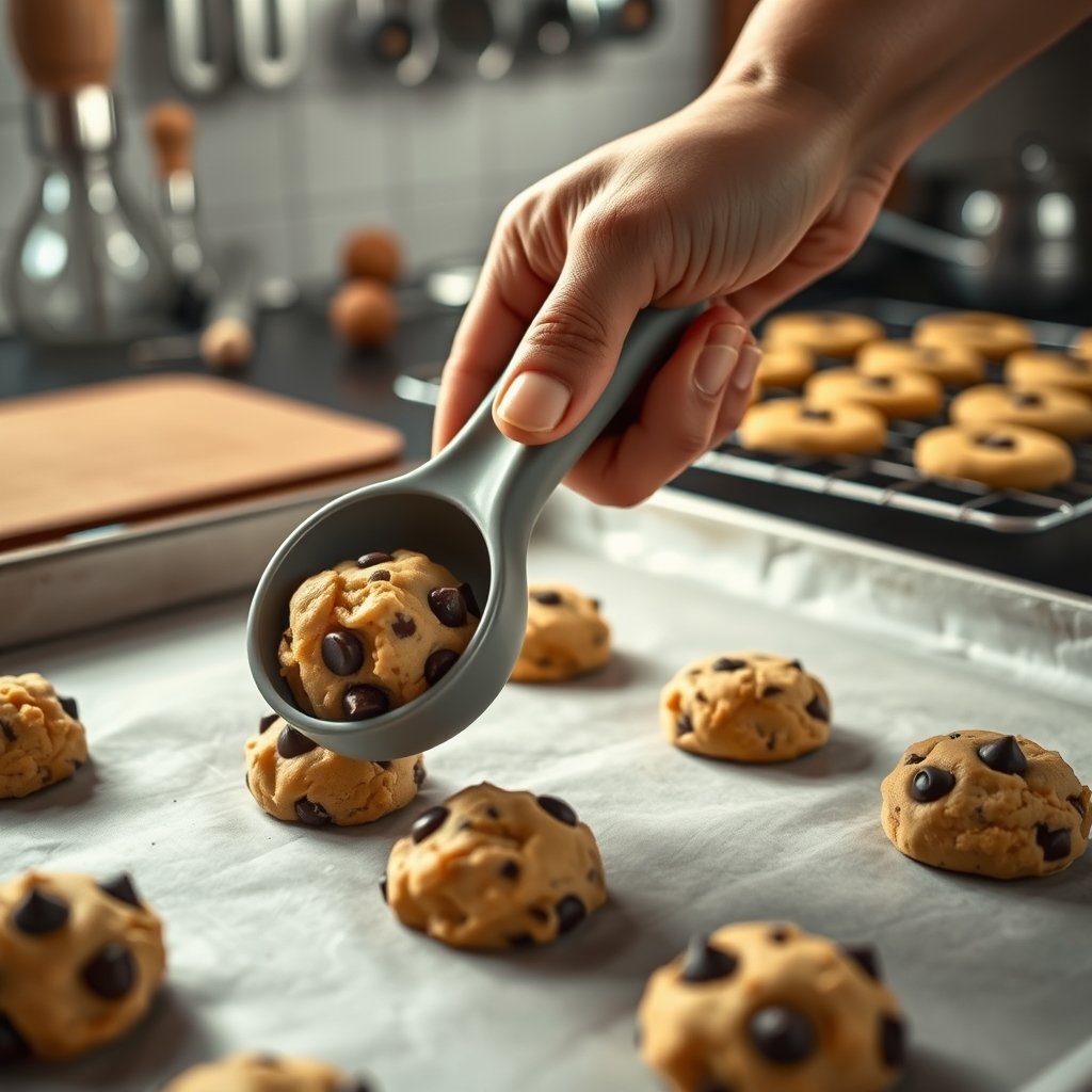 cookie scoop in action
