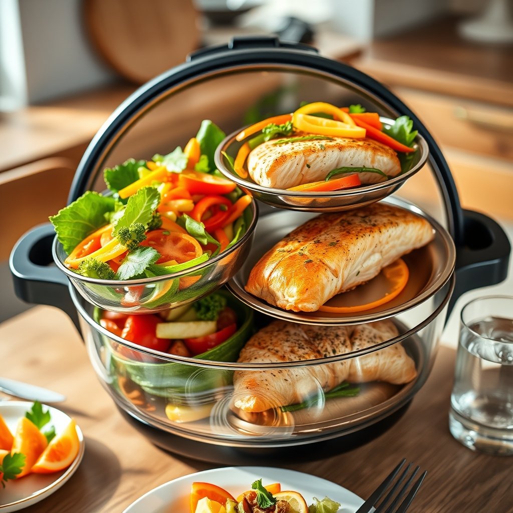 food steamer in action