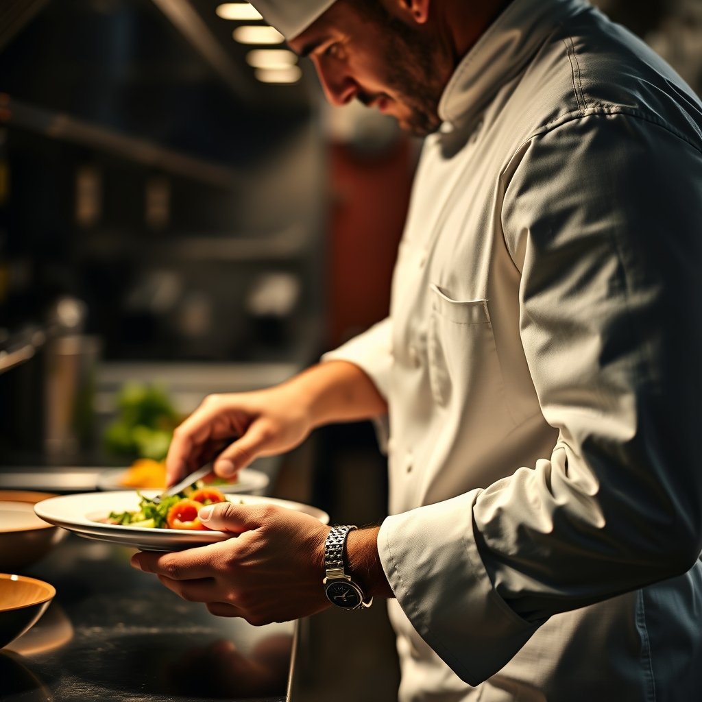 chef coat in action
