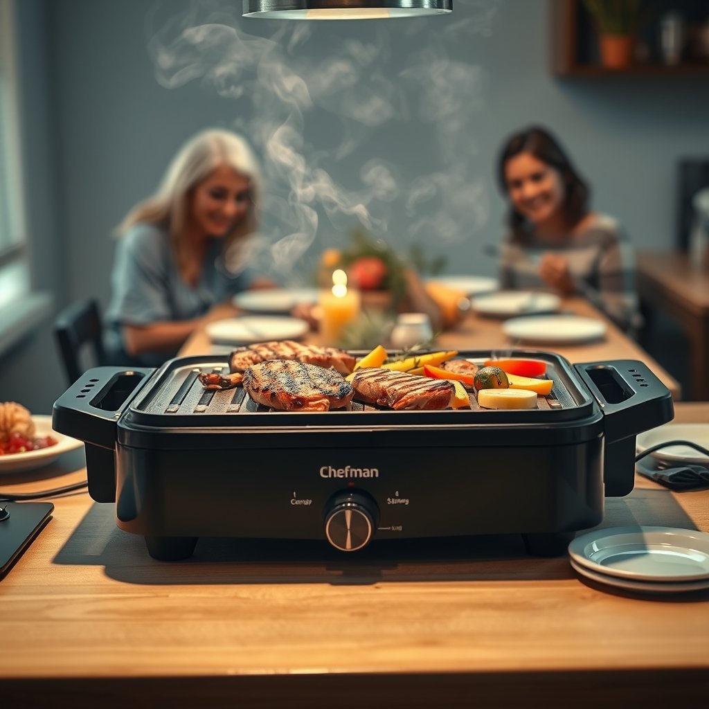 indoor grill in action