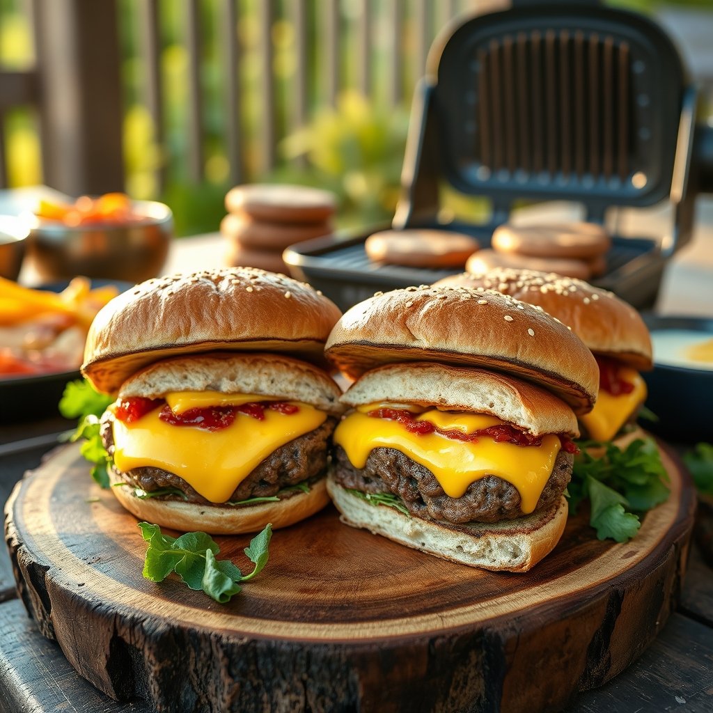 burger press in action