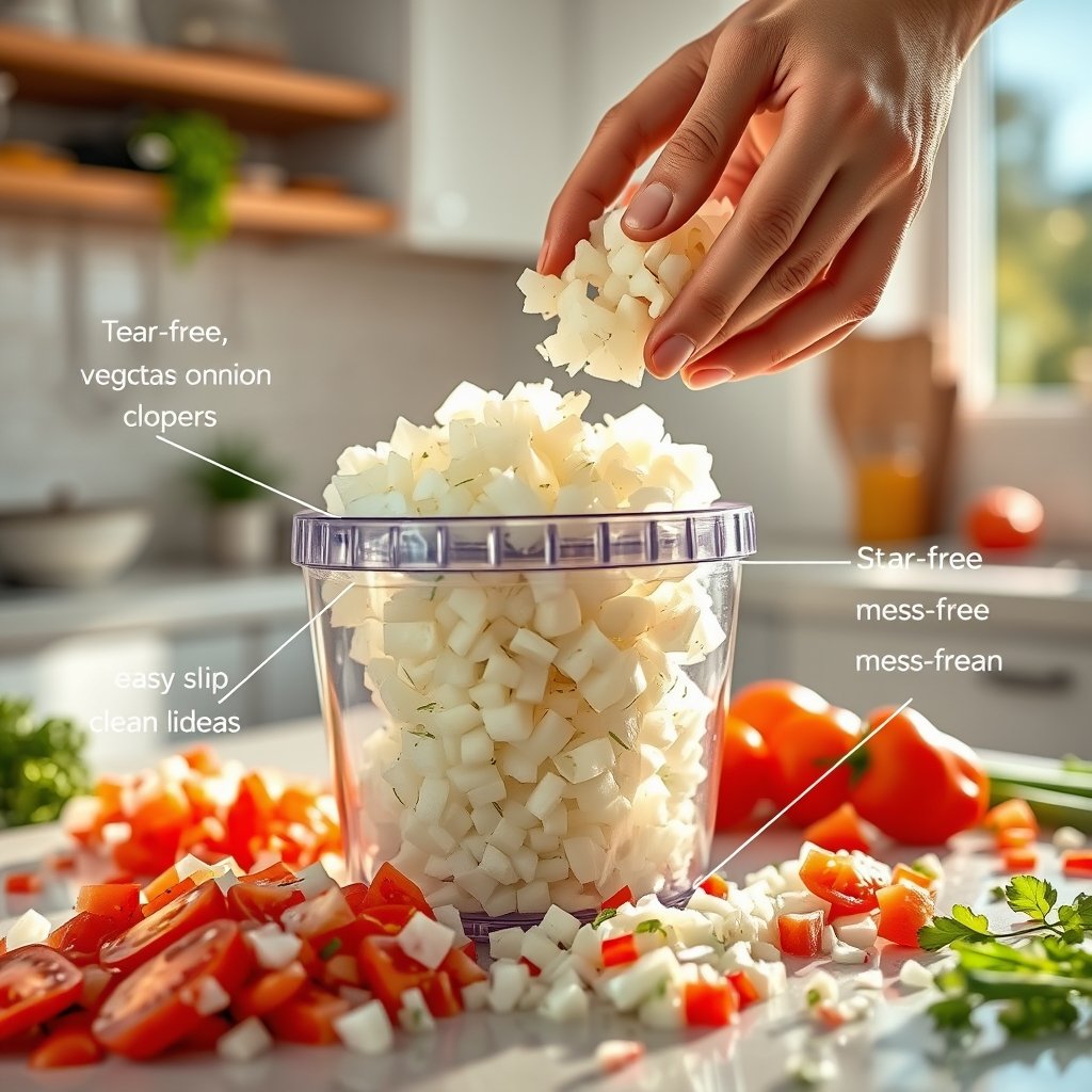 onion chopper in action
